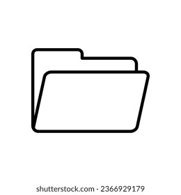 Icono de archivo de carpeta aislado en fondo blanco. Ilustración vectorial de icono de línea de carpeta para diseño gráfico, interfaz de usuario o web digital.