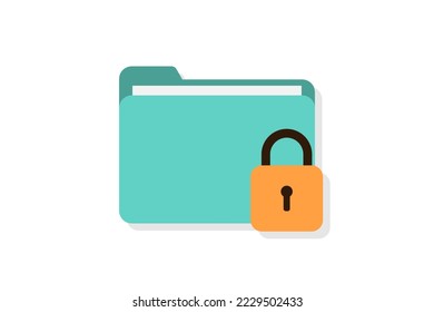 Folder file icon vector design illustration, folder file and padlock, folder file lock icon vector