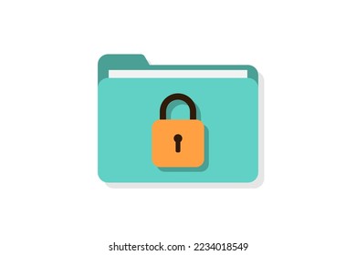 Folder file icon vector design illustration, folder file and padlock, folder file lock icon vector