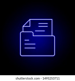 Folder, file line neon icon. Elements of Business illustration line icon. Signs and symbols can be used for web, logo, mobile app, UI, UX