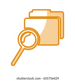 folder file with magnifying glass isolated icon