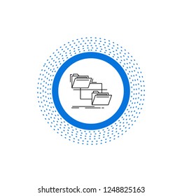 folder, file, management, move, copy Line Icon. Vector isolated illustration
