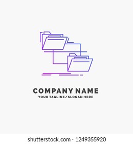 folder, file, management, move, copy Purple Business Logo Template. Place for Tagline