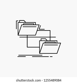 folder, file, management, move, copy Line Icon. Vector isolated illustration