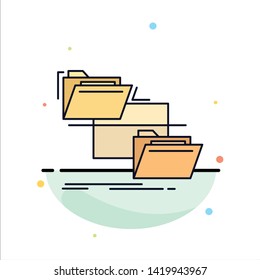 folder, file, management, move, copy Flat Color Icon Vector