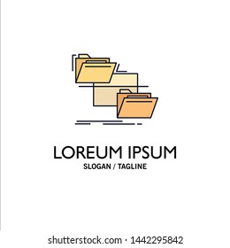 folder, file, management, move, copy Flat Color Icon Vector