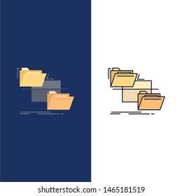folder, file, management, move, copy Flat Color Icon Vector. Vector Icon Template background