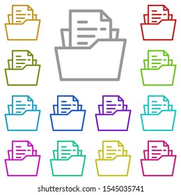 Folder, file multi color icon. Simple thin line, outline vector of project management icons for ui and ux, website or mobile application
