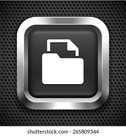 Folder with File on Black Square Button