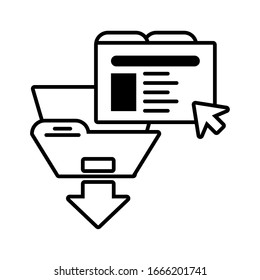 folder with file sheet on white background vector illustration design