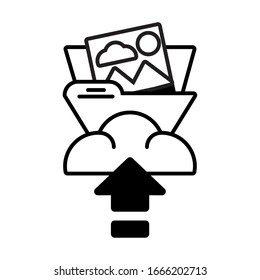 folder with file sheet on white background vector illustration design