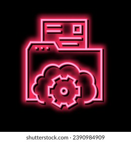 folder file storage work neon light sign vector. folder file storage work sign. isolated symbol illustration