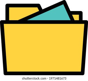 folder file vector line colour icon