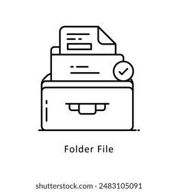 Folder File vector  outline icon style illustration. Symbol on White background EPS 10 File