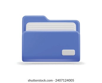 Folder with files documents file management concept 3d icon