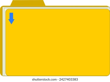 Folder files in flat style in yellow color