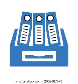 Icono de archivos de carpetas (educación, icono del titular) Ilustración del vector azul