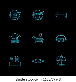 folder files  summer  beach  picnic  drinks  shorts  swimming  hot  surffing  games  sports  icon vector design  flat  collection style creative  icons