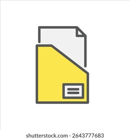 folder filled outline icon. file storage color line illustration.