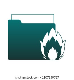Folder with flamme blue lines