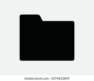 Carpeta Icono plano Archivo enlazador de carteras en blanco Documento Equipo Aplicación Web Oficina de negocios Nota de trabajo Forma de contorno blanco negro Símbolo Vector EPS