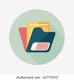 folder flat icon with long shadow,eps10