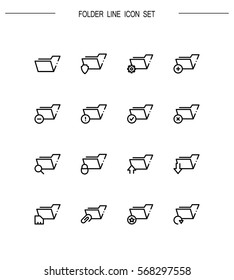 Folder flat icon set. Collection of high quality outline symbols for web design, mobile app. Folder vector thin line icons or logo.