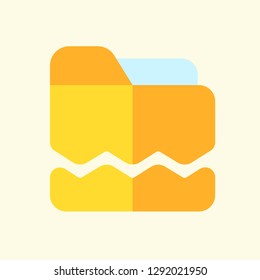 Folder Flat Icon Vector Graphic Download Template Modern