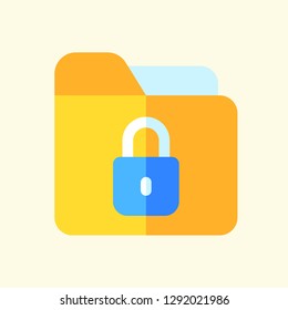 Folder Flat Icon Vector Graphic Download Template Modern