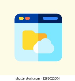 Folder Flat Icon Vector Graphic Download Template Modern