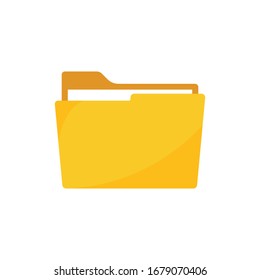 Folder Flat Icon Vector Illustration