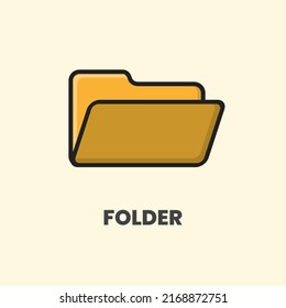 Folder flat illustration for website or design project. A simple vector illustration design.