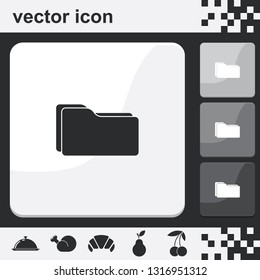 Folder flat set of buttons vector icon.