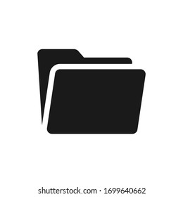 Folder flat vector icon isolated on white background.