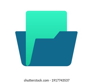 folder folding storage single isolated icon with gradient style
