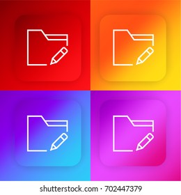 Folder four color gradient app icon set
