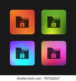 Folder four color gradient app icon design