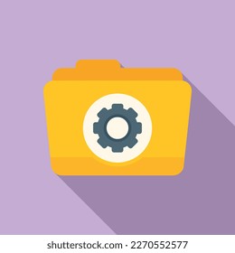Folder gear icon flat vector. Web ui. Ux page