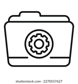 Folder gear icon outline vector. Web ui. Ux page