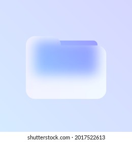 icono de estilo de moda de morfismo de cristal de carpeta. icono de color de vidrio transparente de carpeta con gradiente negro y violeta. para diseño web y ui, aplicaciones móviles y poligrafía de negocios de promoción