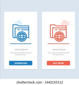 Folder, Globe  Blue and Red Download and Buy Now web Widget Card Template