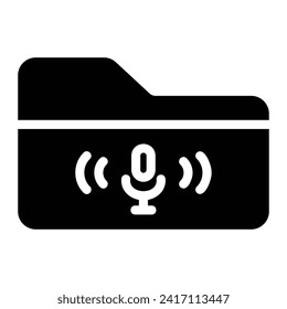 folder Glyph Icon Background White