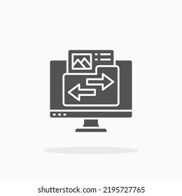 Folder glyph icon. Can be used for digital product, presentation, print design and more.