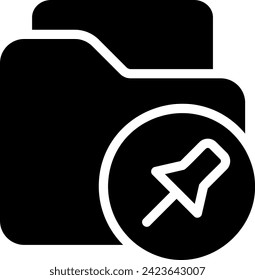 vector de ilustración de icono de glifo de carpeta