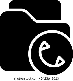 vector de ilustración de icono de glifo de carpeta