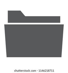 Folder glyph icon, office and work, file sign, vector graphics, a solid pattern on a white background, eps 10.