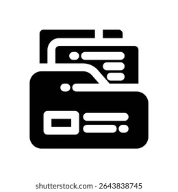 folder glyph icon. Strong and solid vector icon for websites, mobile interfaces, presentations, and visual branding. High quality and easy to edit.