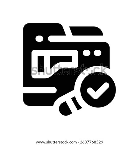 folder glyph icon. Strong and solid vector icon for websites, mobile interfaces, presentations, and visual branding. High quality and easy to edit.