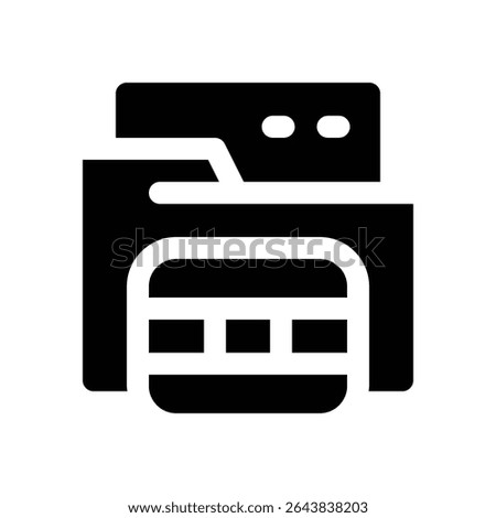 folder glyph icon. Strong and solid vector icon for websites, mobile interfaces, presentations, and visual branding. High quality and easy to edit.