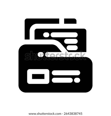 folder glyph icon. Strong and solid vector icon for websites, mobile interfaces, presentations, and visual branding. High quality and easy to edit.